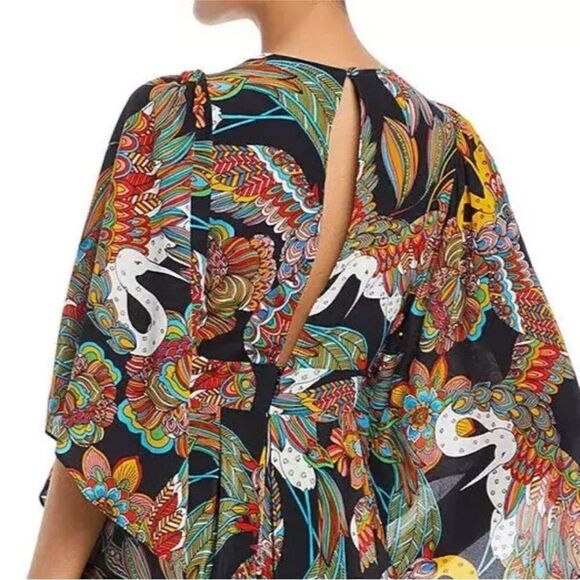 Revolve Johnny Was NWT Gardenia Floral Silk Midi Dress Size L - Picture 4 of 11